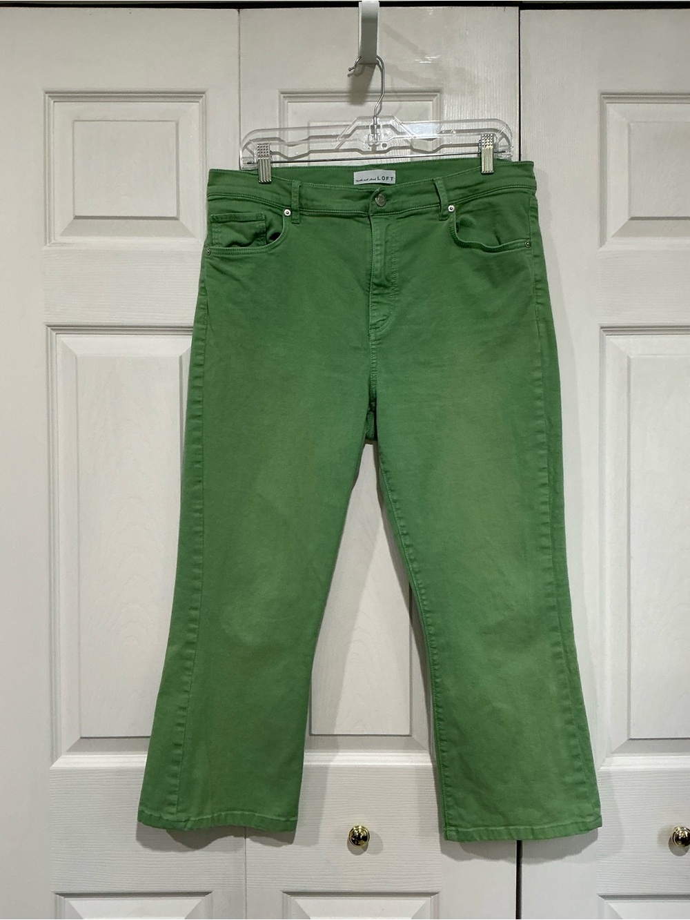 🤎 Loft The Kick Crop Green Denim Jeans - 12 / 31 (01093) - Picture 2 of 7